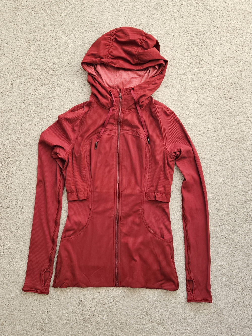 lululemon athletica Women's Earthy Red Hooded Zip Jacket, Size 6